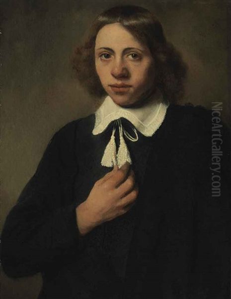 Portrait Of A Young Man In Black, Half-length - view 1