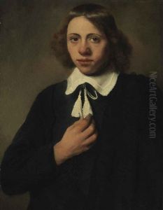 Portrait Of A Young Man In Black, Half-length by Jacobus Levecq