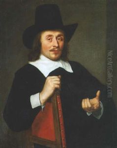 Portrait Of A Gentleman, Seated Half-length, In A Black Coat And Hat by Jacobus Levecq
