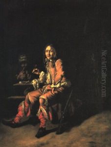 A Young Sportsman Drinking In A Country Inn
