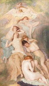 Sleaping Bacchantes by Auguste (Maurice Francois Giuslain) Leveque