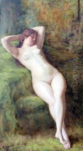Weiblicher Akt Im Wald by Auguste (Maurice Francois Giuslain) Leveque