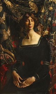 Vrouwenportret by Auguste (Maurice Francois Giuslain) Leveque