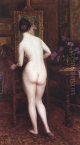 Le Modele Dans L'atelier by Auguste (Maurice Francois Giuslain) Leveque