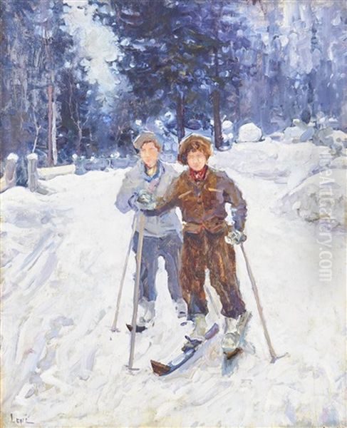 Skiers In A Winter Landscape - view 1