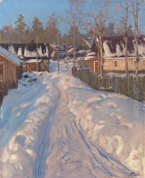 Russian Village In Winter - view 1