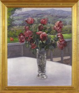 Still-life With Roses In A Vase by Vassilij Filippovich Levi