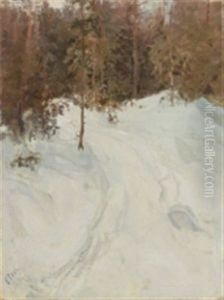 Skogslandskap I Vinterskrud by Vassilij Filippovich Levi