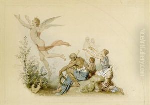 Design For A Fresco With Apollo In Flight