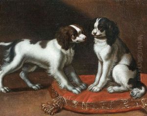 Epagneuls Sur Un Coussin by Reynaud Levieux
