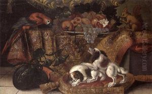 Chiens Et Perroquets Se Disputant by Reynaud Levieux