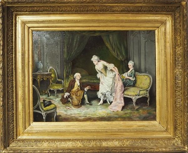 Scene D'interieur Dans Le Gout Du Xviiie Siecle - view 1