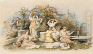Weinlese by Eduard (Julius Friedrich) Bendemann