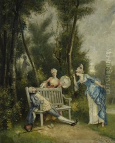 Scene Galante Dans Un Parc - view 1