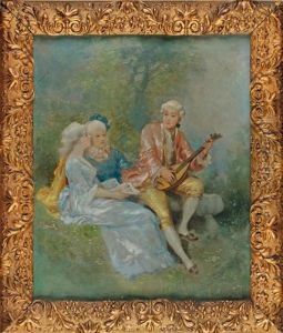 Le Charmeur A La Mandoline by Theodore Levigne