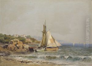 Voiliers A Juan Les Pins by Theodore Levigne