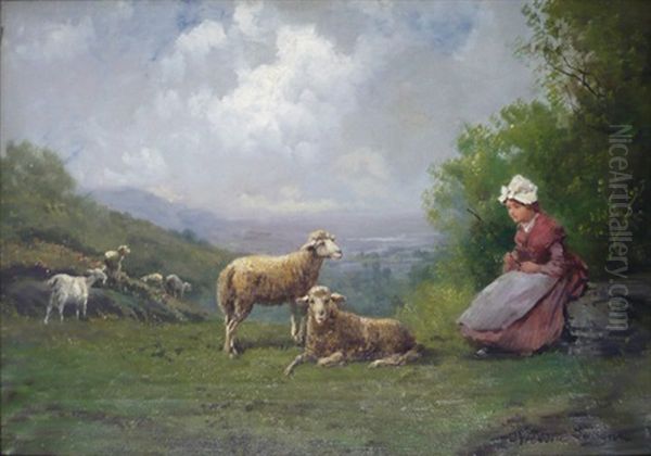 Bergere Et Son Troupeau - view 1
