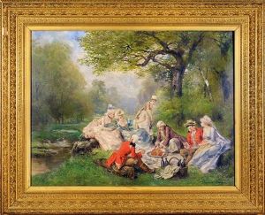 Le Dejeuner Champetre Sous Le Regne De Louis Xv by Theodore Levigne