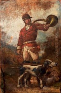 Equipage Du Prince De Conde, Le Piqueux Et Ses Bassets by Theodore Levigne