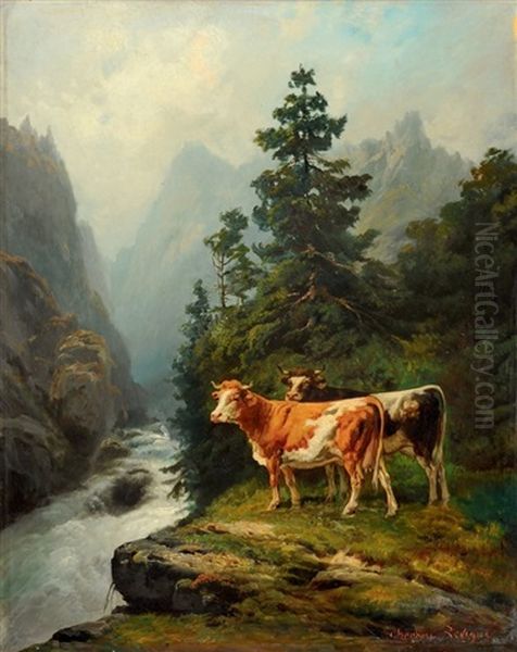 Vaches Pres D'une Riviere - view 1