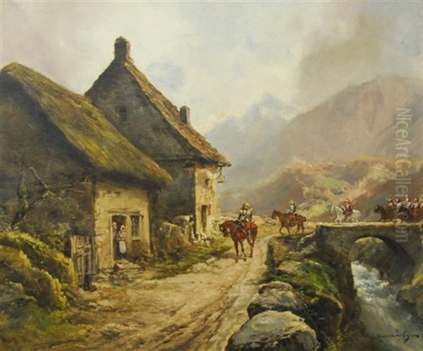 Soldiers Crossing A Bridge - view 1