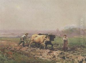 Pflugende Bauern by Theodore Levigne