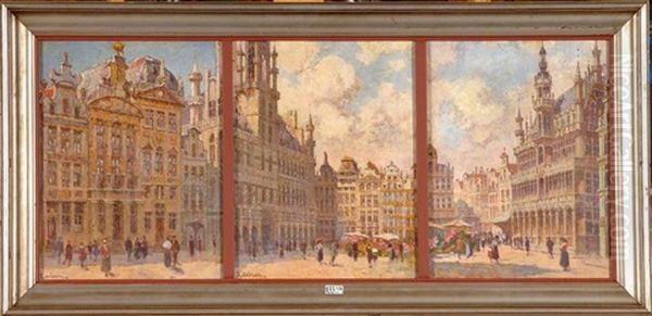 La Grand Place De Bruxelles Animee (triptych) - view 1