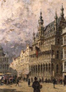 Gezicht Op De Grote Markt Te Brussel