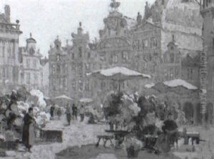 Flower Market by Sophus Theobald Levinsen