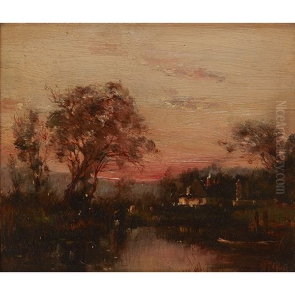 River Landscape, Moonlight - view 1