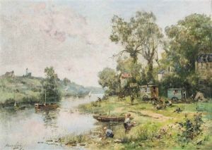Campement De Nomades Sur La Berge