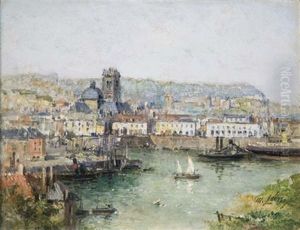 Vue Du Port De Dieppe Et De Sa Cathedrale
