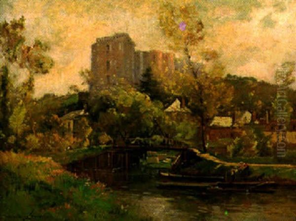 Paisaje Con Castillo Y Rio - view 1