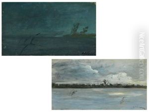 Paar Russische Landschaften In Truber, Nebeliger Lichtstimmung by Isaak Ilyich Levitan