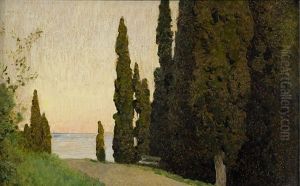 Crimea; Cypress Avenue By The Sea by Isaak Ilyich Levitan