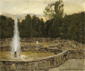 Eine Parkanlage Mit Fontanen (study) by Isaak Ilyich Levitan