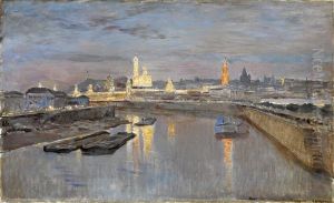 The Illumination Of The Moscow Kremlin Dedicated To The Coronation Of Nicolai Ii, 18 May 1896 by Isaak Ilyich Levitan
