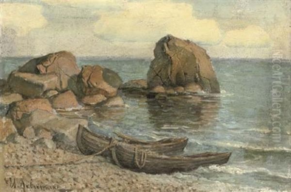 Rowboats On The Rocky Shore - view 1