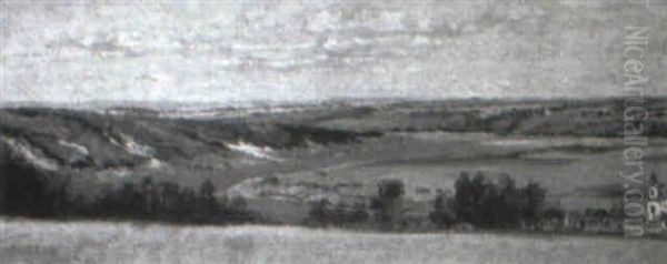Extensive Hilly Landscape With Winding River - view 1