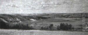 Extensive Hilly Landscape With Winding River by Isaak Ilyich Levitan