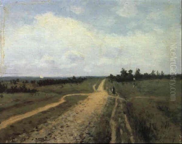 Study For The Painting, The Road To Vladimir (vladimirka) by Isaak Ilyich Levitan