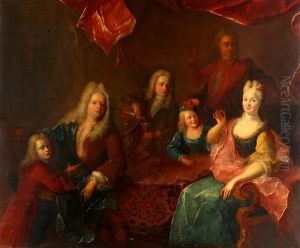 Portrait Of A Family by Robert Levrac-Tournieres