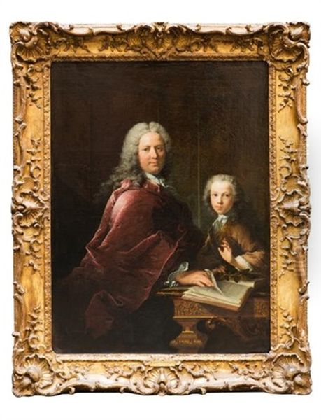 1 - Portrait D'un Gentilhomme Avec Un Jeune Garcon   2 - Portrait De Femme Avec Un Jeune Garcon Dans Un Parc - view 1