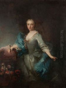 Portrait De Michelle Anne Douart De Fleurance, Comtesse De La Roche Lambert by Robert Levrac-Tournieres