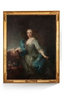 Portrait De Michelle Anne Douart De Fleurance, Comtesse De La Roche Lambert by Robert Levrac-Tournieres