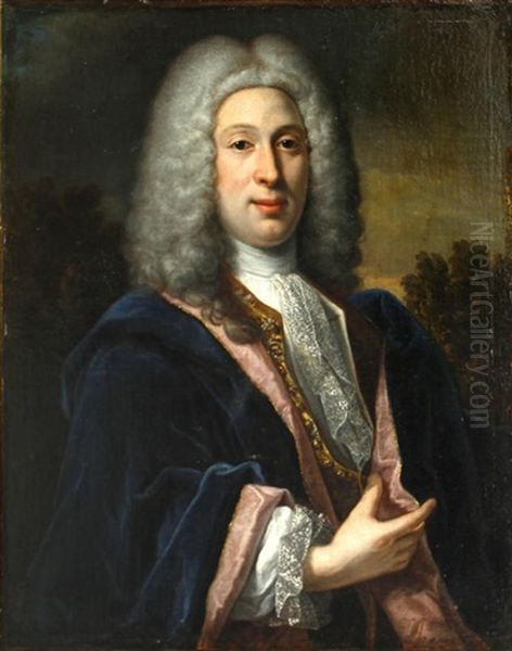 A Portrait Of A Nobleman, Half-length, In A Blue Cloak - view 1
