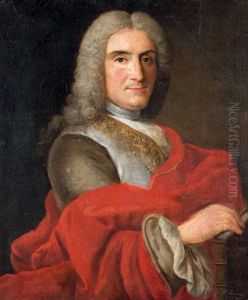Portrait D'homme La Main Appuye Sur Un Livre by Robert Levrac-Tournieres