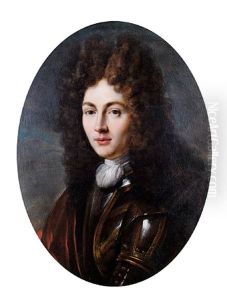 Portrait Of A Gentleman In Armour (louis De Bourbon?) by Robert Levrac-Tournieres
