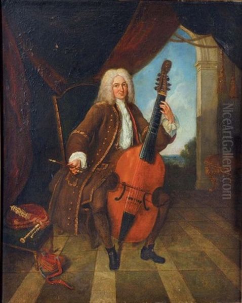 Gentilhomme Jouant De La Viole De Gambe - view 1