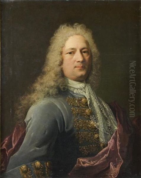 Portrait D'homme A L'habit Bleu Et A L'etole Mauve - view 1
